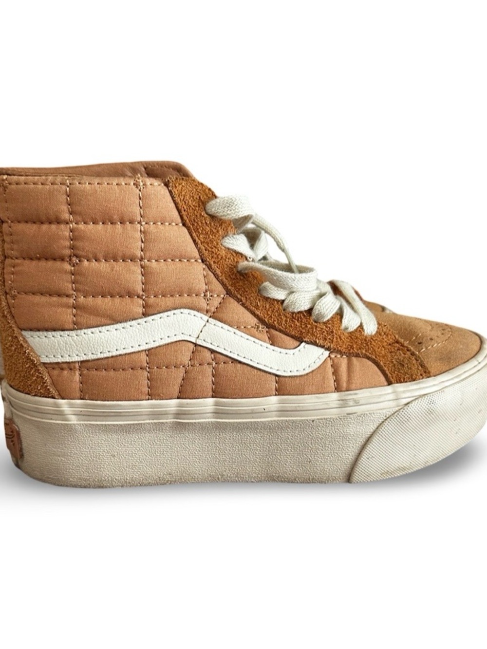 Vans X Joe Freshgoods SK8-hi Quilted Platform Sneaker in Camel Tan | Sz: 6/4.5